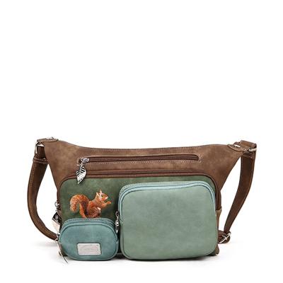 Hi-di-hi Schoudertas Squirrel Donker Bruin Multicolor - PRE ORDER: LEVERBAAR VANAF SEPTEMBER 2025