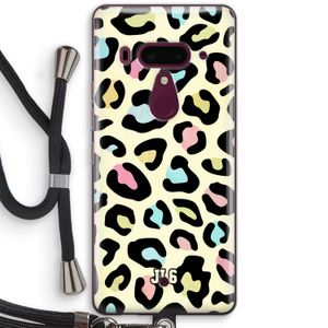 Leopard pattern: HTC U12+ Transparant Hoesje met koord