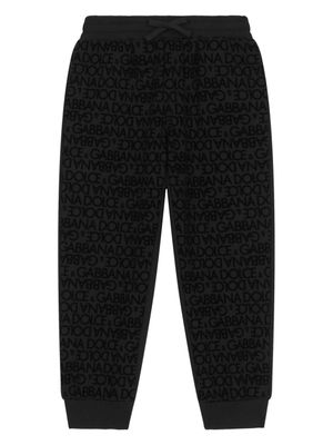 Dolce & Gabbana Kids pantalon de jogging à logo imprimé - Noir