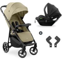 HAUK - 2-in-1 Shop N Care reisset - kinderwagen + autostoel + adapters - 4 wielen - olijfgroen