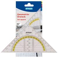 Geodriehoek met liniaal en gradenboog 14 cm