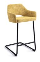 Jesper Home Barstoel 'Yanai' Arch Black, kleur Lemon Lines (zithoogte 66cm)