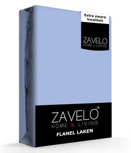 Zavelo Flanel Laken Blauw-1-persoons (150x260 cm)