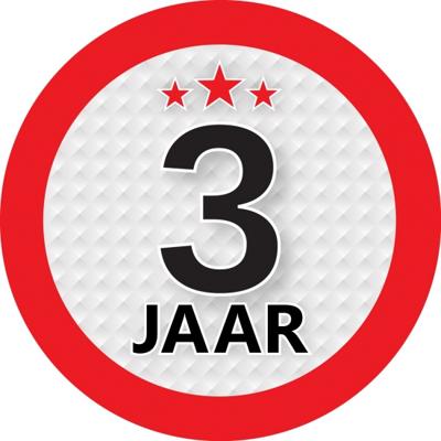 3 jaar leeftijd sticker - rond - Dia 9 cm - 3 jaar verjaardag - jubileum - leeftijd versiering