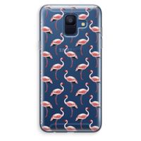 Flamingoprint groen: Samsung Galaxy A6 (2018) Transparant Hoesje
