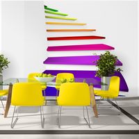 Fotobehang -Kleurrijke trap naar de hemel, premium print vliesbehang - thumbnail