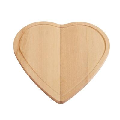 Houten snijplankje Hart - 16 x 16 cm - hout - hartvormig - serveerplank - kaasplank