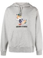 Maison Kitsuné hoodie en coton à logo imprimé - Gris