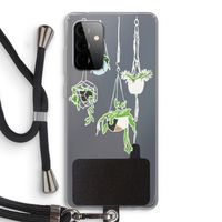 Hang In There: Samsung Galaxy A72 5G Transparant Hoesje met koord