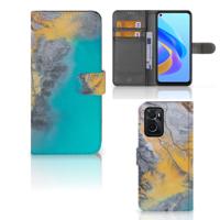 OPPO A76 | A96 | Bookcase | Marble Blue Gold OPPO A76 | A96 | Bookcase | Marble Blue Gold