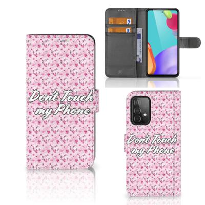 Samsung Galaxy A52 Portemonnee Hoesje Flowers Pink DTMP Samsung Galaxy A52 Portemonnee Hoesje Flowers Pink DTMP