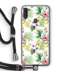 Gele kuif: Samsung Galaxy A11 Transparant Hoesje met koord