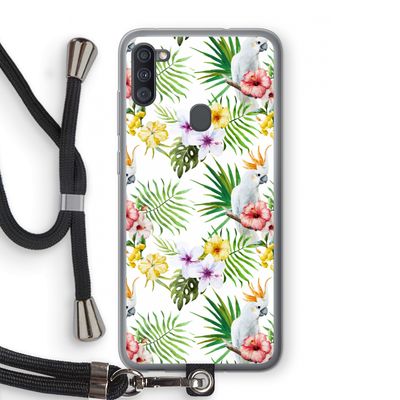 Gele kuif: Samsung Galaxy A11 Transparant Hoesje met koord