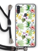 Gele kuif: Samsung Galaxy A11 Transparant Hoesje met koord