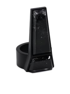 Rick Owens bague à design géométrique - Noir