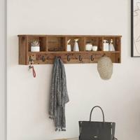 Wandgemonteerde kapstok Oud hout 100 x 16 x 26 cm Bewerkt hout