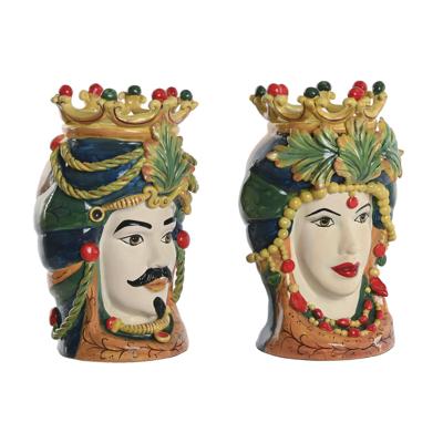 Home ESPRIT Groen Multicolour Porselein 20 x 20 x 29 cm (2 Stuks)