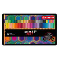 Stabilo Point 88 ARTY Metalen Doos Fineliners, 66st. - thumbnail