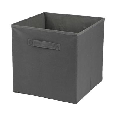 Opbergmand/kastmand Square Box - karton/kunststof - 29 liter - titanium grijs - 31 x 31 cm