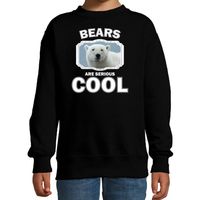 Dieren witte ijsbeer sweater zwart kinderen - bears are cool trui jongens en meisjes - thumbnail