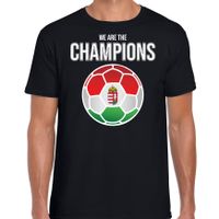 Hongarije EK/ WK supporter t-shirt we are the champions met Hongaarse voetbal zwart heren - thumbnail