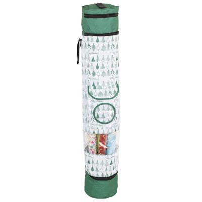 HI cadeaupapier?opbergtas - groen - pvc/polyester - 94 x 17 cm - kerstinpakpapier opruimtas