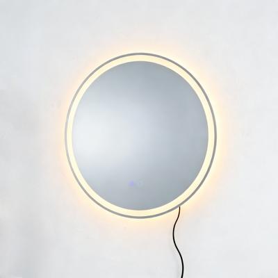 Ronde Badkamerspiegel Met Wandlamp Met Drie Instelbare Kleurinstellingen