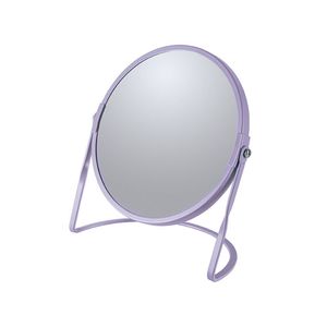 Make-up spiegel Cannes - 5x zoom - metaal - 18 x 20 cm - lila paars - dubbelzijdig - Make-up spiegeltjes