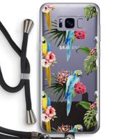 Kleurrijke papegaaien: Samsung Galaxy S8 Plus Transparant Hoesje met koord - thumbnail