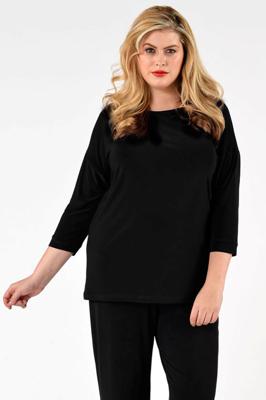 Yoek Shirt wide driekwart mouwen | Zwart | Maat 58/60