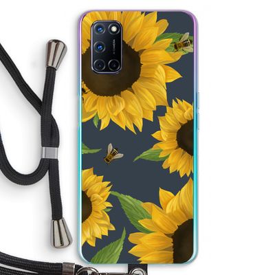 Sunflower and bees: Oppo A92 Transparant Hoesje met koord