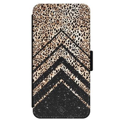 iPhone 14 Pro flipcase - Luipaard chevron