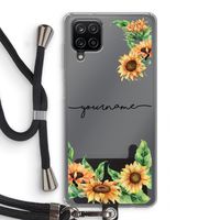 Zonnebloemen: Samsung Galaxy A12 Transparant Hoesje met koord