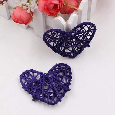 5 stuks 6cm kunstmatige stro bal DIY decoratie rotan hart Christmas decor Home ornament (paars)