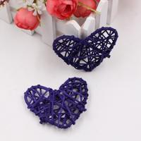5 stuks 6cm kunstmatige stro bal DIY decoratie rotan hart Christmas decor Home ornament (paars)