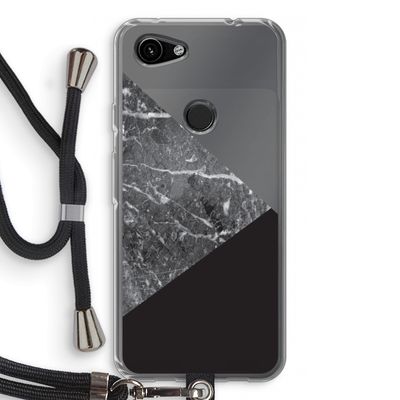 Combinatie marmer: Pixel 3a Transparant Hoesje met koord