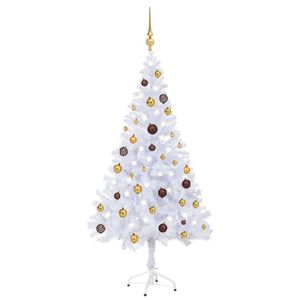 vidaXL Kunstkerstboom met verlichting en kerstballen 380 takken 150 cm