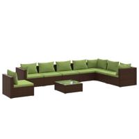 The Living Store Loungeset - Trendy - Tuinmeubelset - Afmeting- 70 x 70 x 60.5 cm - Ken- Modulair design - Kleur- bruin