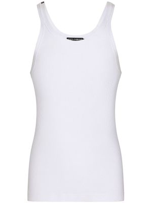 Dolce & Gabbana débardeur en maille nervurée - Blanc