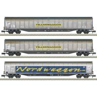 MiniTrix 18297 N 3-delige set grote schuiframen van de Transwaggon, MHI MiniTrix 18297 N 3-delige set grote schuiframen van de Transwaggon, MHI