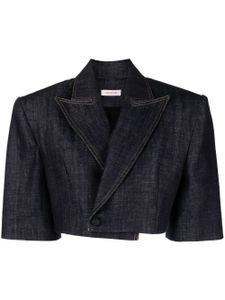 The Mannei blazer Aspos crop en jean - Bleu