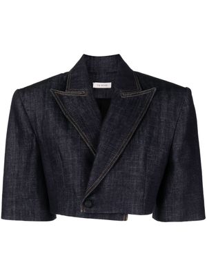 The Mannei blazer Aspos crop en jean - Bleu