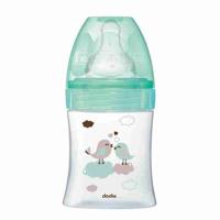Dodie - Initiatiefles + glas 150ml Bird Green