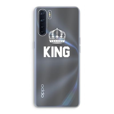 King zwart: Oppo A91 Transparant Hoesje