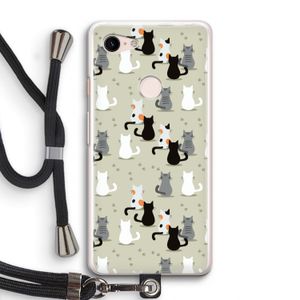 Katten: Pixel 3 Transparant Hoesje met koord