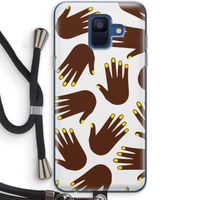 Hands dark: Samsung Galaxy A6 (2018) Transparant Hoesje met koord