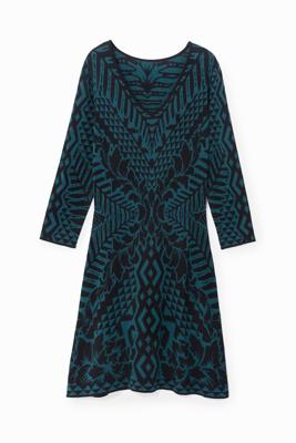 Jurk met V-hals - GREEN - XS