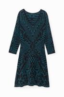 Jurk met V-hals - GREEN - XS