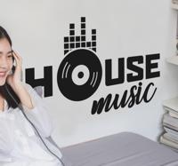 Muurstickers tekst House music text