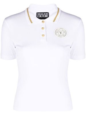 Versace Jeans Couture polo à logo brodé - Blanc